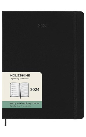 Planer tjedni 2024 19x25 tvrde korice Moleskine crni
