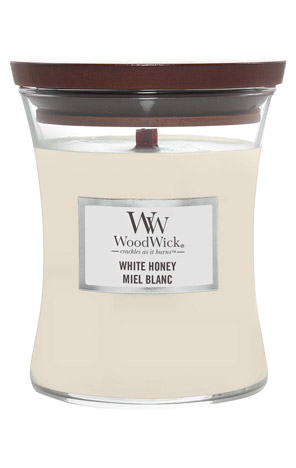 Svijeća medium white honey Woodwick