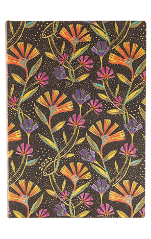 Planer dnevni 2025 12x17,5cm midi s gumicom Wild Flowers Flexi Paperblanks