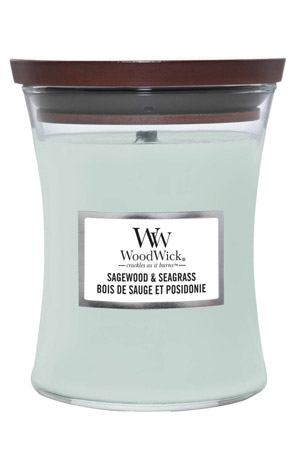 Svijeća medium Sagewood & seagrass Woodwick